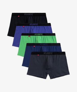 Трусы мужские боксеры (5шт), Atlantic 5SMH-004, черный + фиолетовый + зеленый + темно-голубой + графитовый