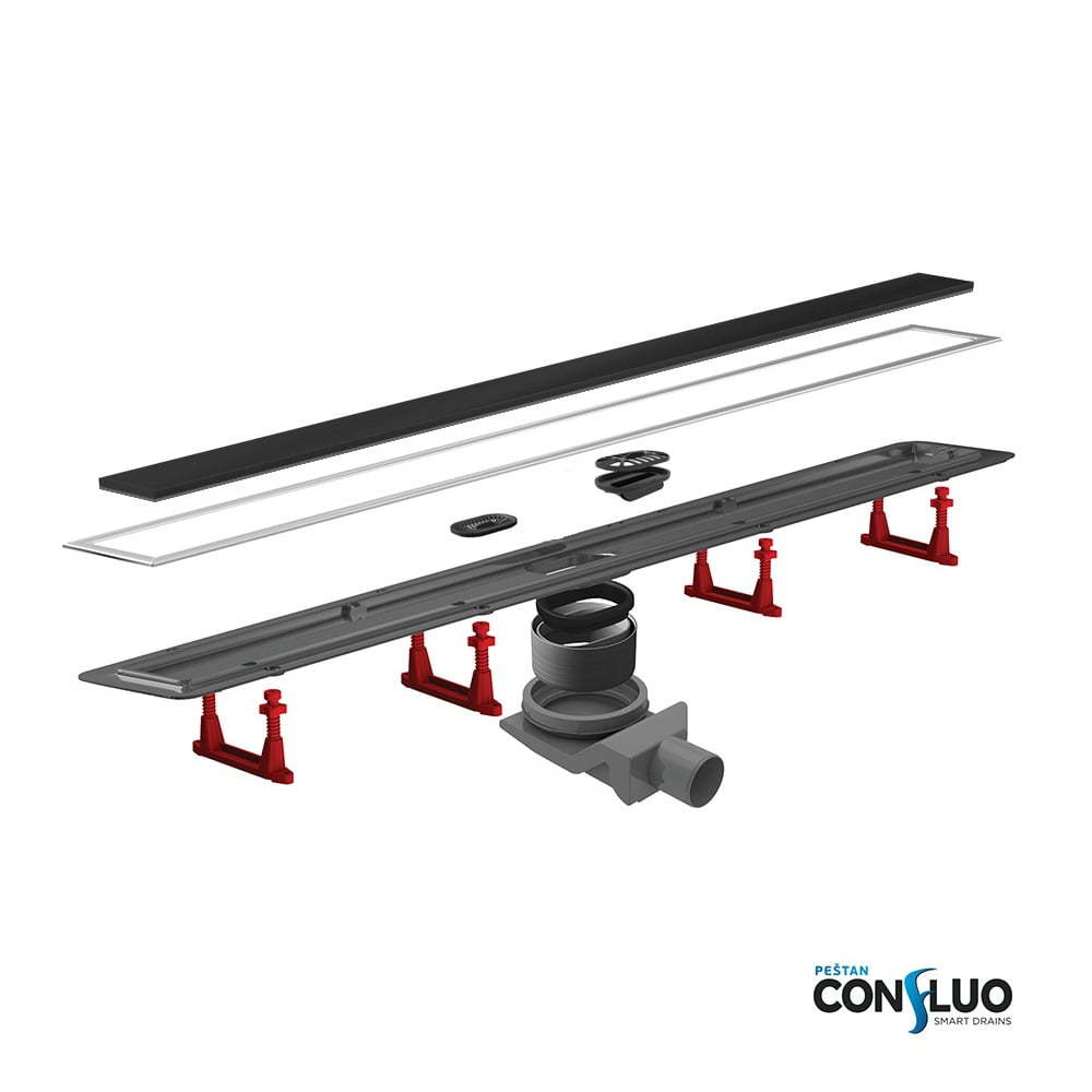 Душевой лоток Pestan Confluo Premium Black Glass Line 750