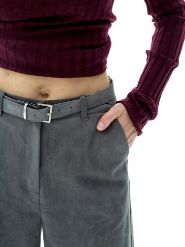 Графитовые шорты из эко-замши