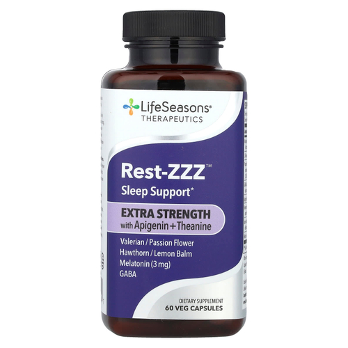 LifeSeasons, Therapeutics, Rest-ZZZ™, с апигенином и теанином, 60 растительных капсул