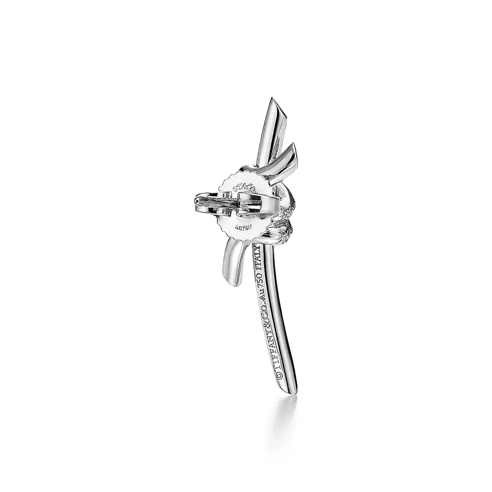 Серьги из белого золота c бриллиантами 18k, Tiffany 💙 Knot