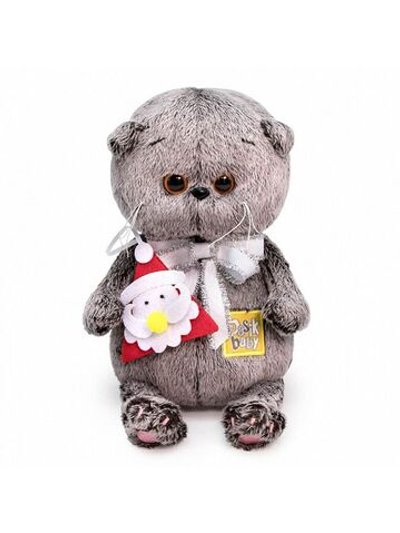 Мягкая игрушка Басик BABY с игрушкой Дед Мороз 20см, в коробке
