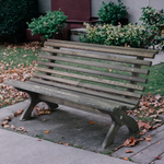 Скамейка садовая Осло со спинкой деревянная для сада из массива сосны, графит