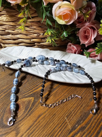 Браслет из натурального камня, авторская работа из полосатого и матового Агата "Много агата"