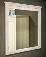 Настенное зеркало Неаполь из массива сосны, белый