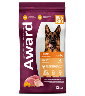 Award Dog Large Adult Курица с индейкой с добавлением тыквы и шиповника 1кг. развес