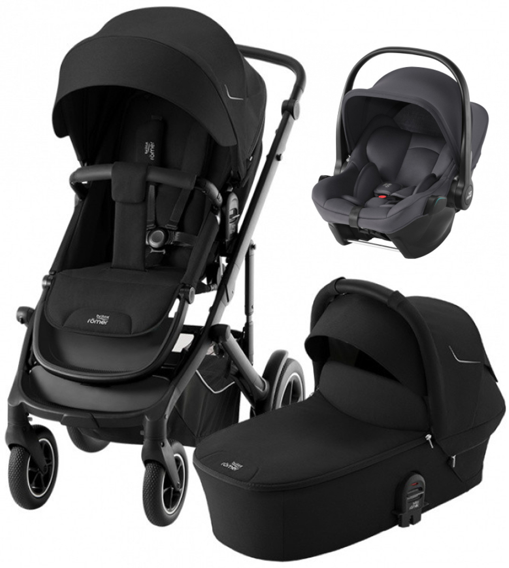 Коляска 3 в 1 Britax Roemer Smile 5Z и автокресло Baby-Safe Core Midnight Grey2 Space Black