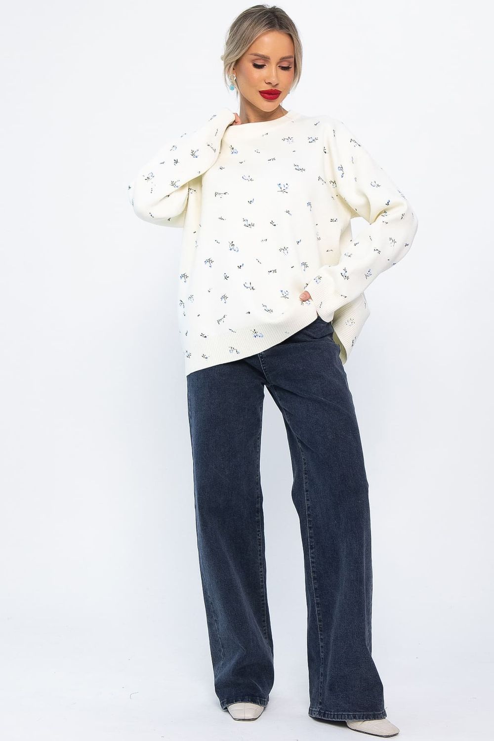 Свитер оверсайз Анита (белый) Б14761-1М LT Collection