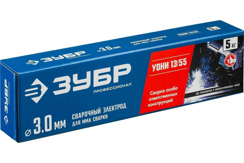 Электроды сварочные ЗУБР УОНИ 13/55, с основным покрытием, 3х350 мм, 5 кг 40025-3.0