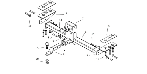 Фаркоп под квадрат для TANK 700 2024-, Бизон.FA 0700-E