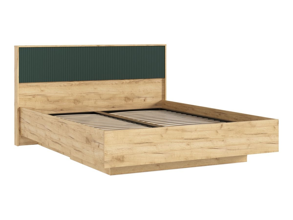 Кровать двухспальная 160х200 парящая с ортопедическим основанием Браш Графит/Дуб Крафт