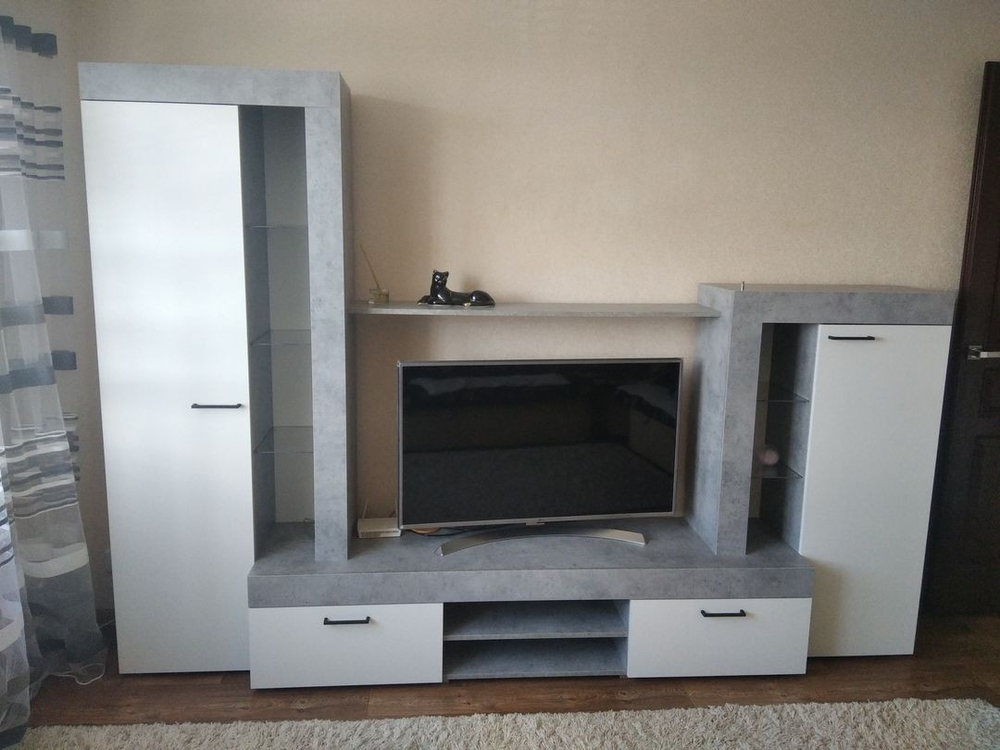 Гостиная Дельта - Белый/Бетон