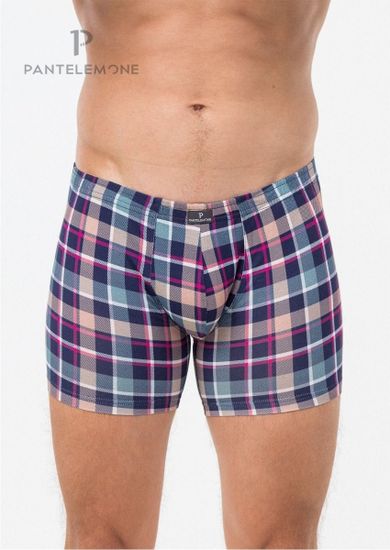 Трусы мужские боксеры удлинённые для больших мужчин Pantelemone PMHLB-1485, клетка разноцветная