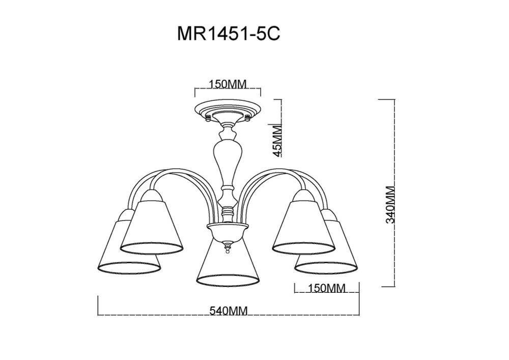 Потолочная люстра MyFar Anna MR1451-5C, кол-во плафонов: 5 шт