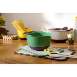 Доска разделочная из пшеничного волокна Homi, 44х30 см, светло-серая с темно-сливовым кантом