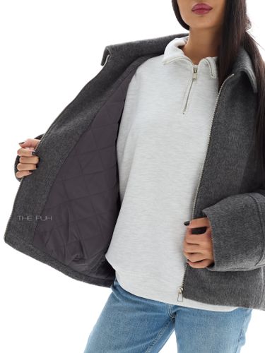 Шерстяная куртка на молнии в цвете графит