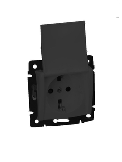 0322 Legrand Розетка с крышкой чёрный