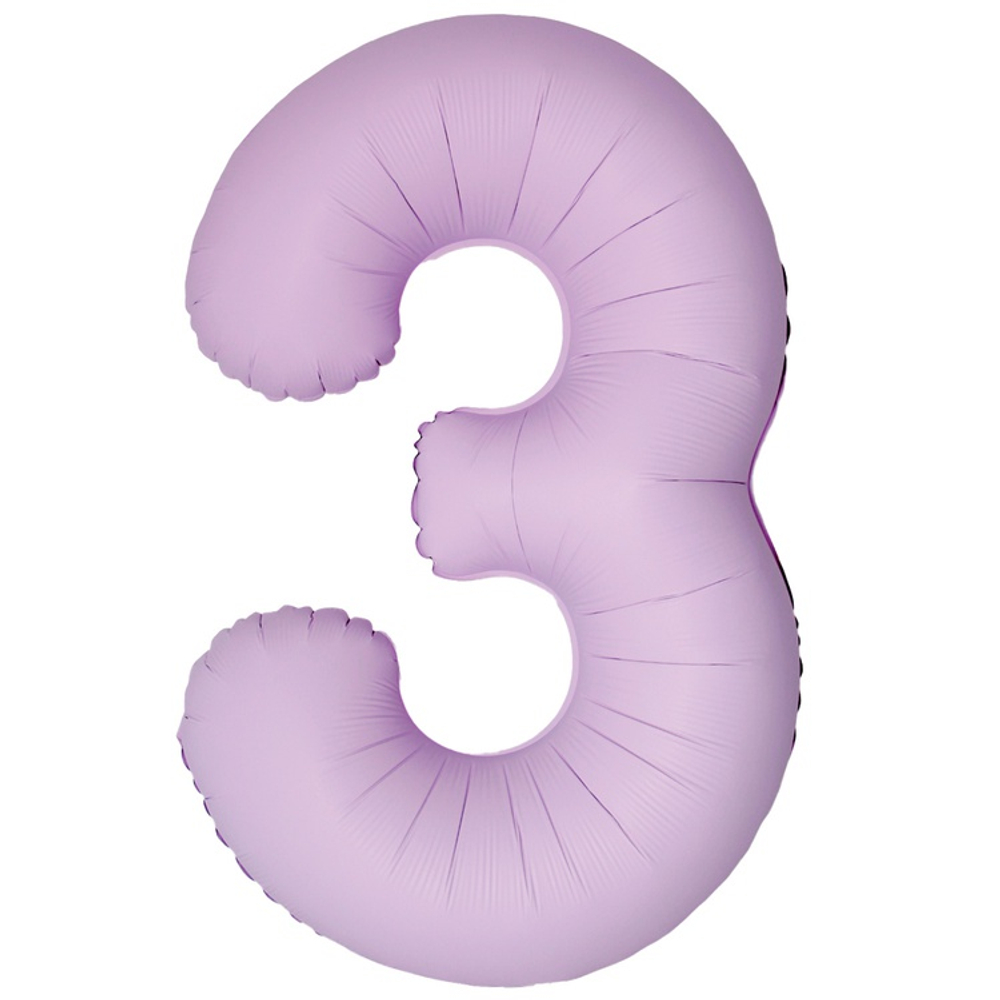 Шар фольгированный Цифра 3 101 см (Розовый)