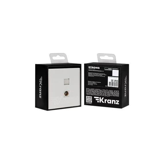 Розетка STRONG компьютерная RJ45 кат6 + TV с/у жемчуг KRANZ