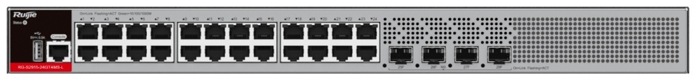 КОММУТАТОР RUIJIE RG-S2915-24GT4MS-L MANAGED L2+ (24 X 10/100/1000 RJ45; 4 X 2.5GE/1GE SFP PORTS)