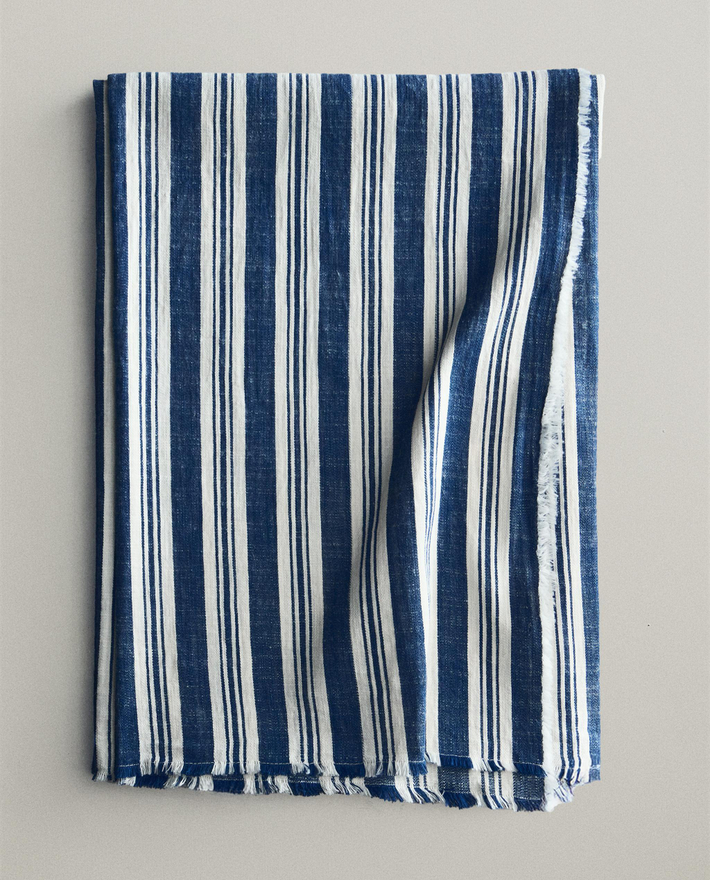 Zara Home плед из хлопка, синий, в полоску · 9126/004