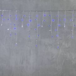 Светодиодная бахрома 3,1*0,5 м., 150 синих LED ламп, мерцание, прозрачный провод ПВХ, LTC (PIL150BLW-10-2B)