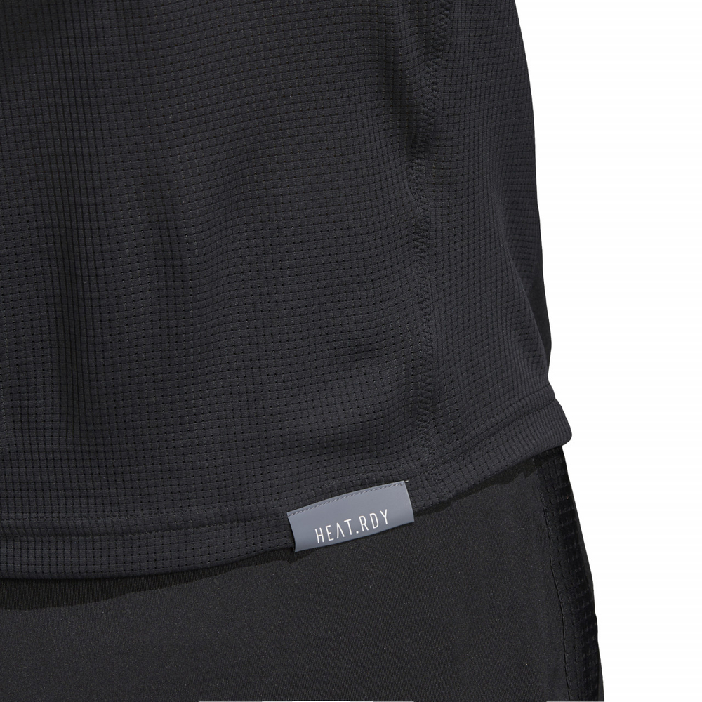 Женская футболка теннисная Adidas Women Tee Heat Ready - black/night metallic