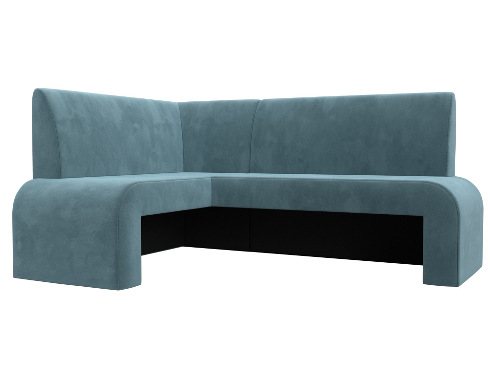Диван кухонный угловой Кармен левый угол, Бирюзовый, Велюр, 126129L