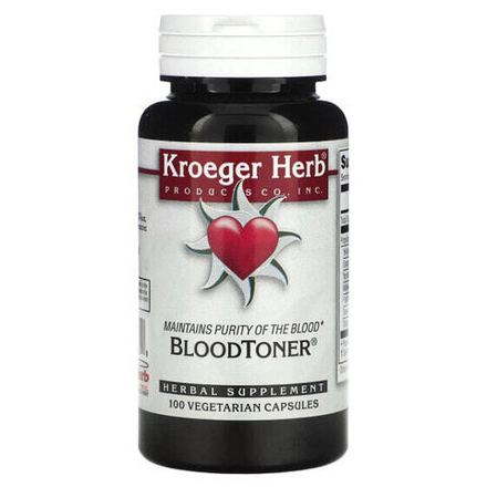 Растительные экстракты и настойки Kroeger Herb Co, Тоник для крови, 100 вегетарианских капсул