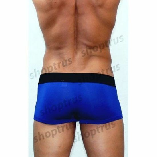 Мужские трусы боксеры синие с черной резинкой Calvin Klein Black Waistband modal