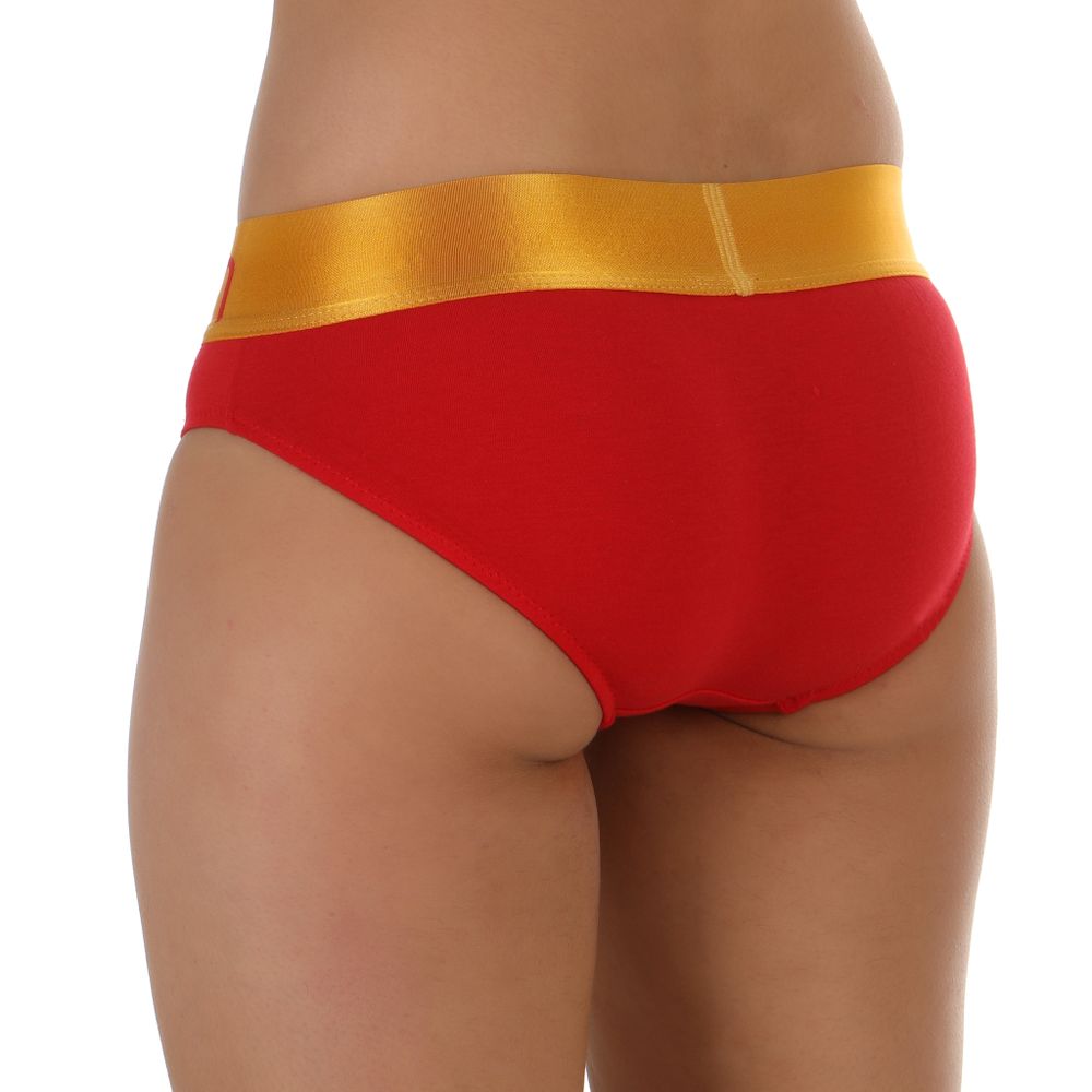 Женские трусы слипы красные с золотистой резинкой Calvin Klein Spain