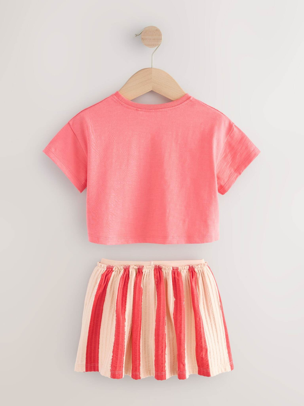 Футболка и юбка для девочки Next E54-798, Бежевый, Розовый