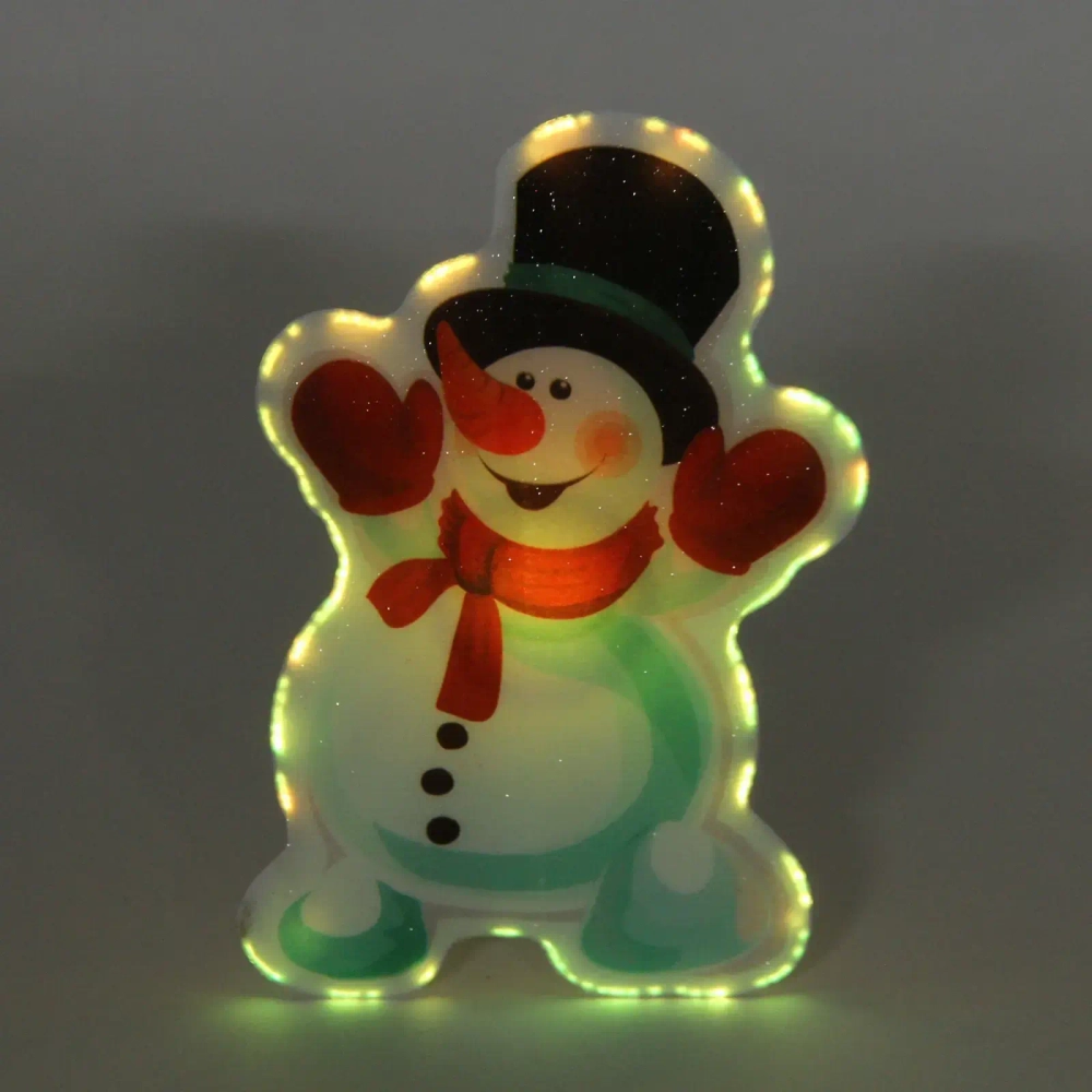 Сувенир с подсветкой «Снеговичок» 10,5*7 см