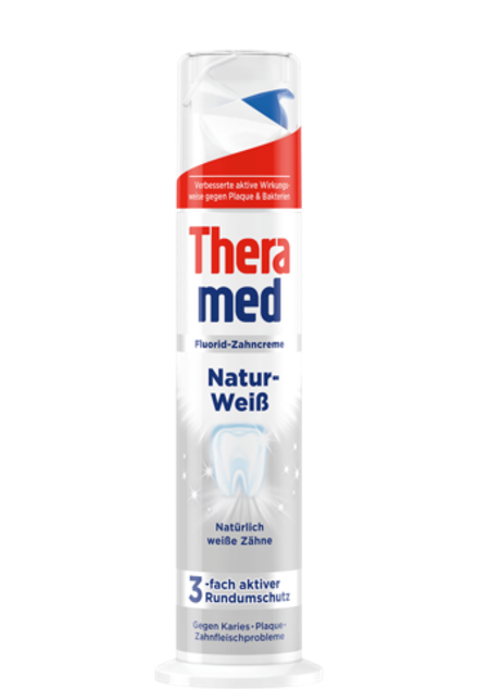 Зубная паста Theramed Natur Weiss, естественная белизна зубов, с дозатором, 100 мл