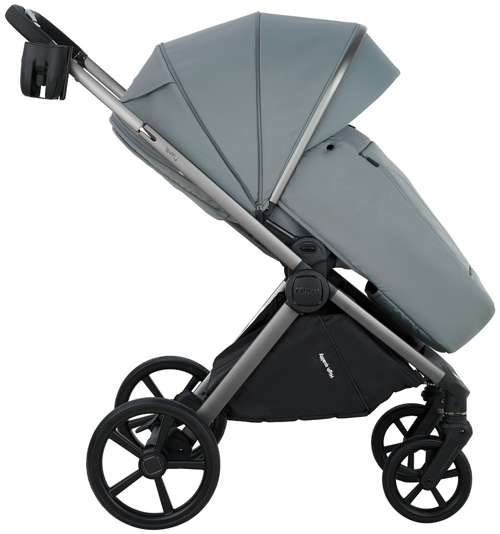 Детская коляска Pituso Teffy 3 в 1 с автокреслом Santiso Pro Black Blue Tea/Graphite