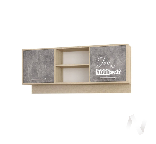 Навесная секция Лофт Детская Колибри (дуб сонома/ателье светлое;акрил белый)