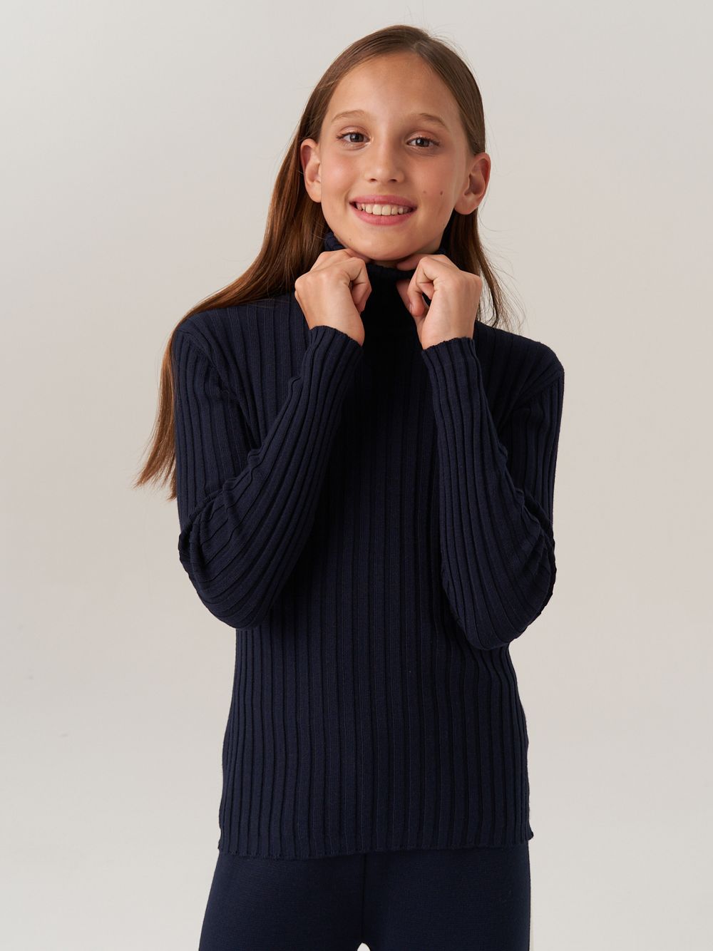 Джемпер водолазка для девочки AT274 синий