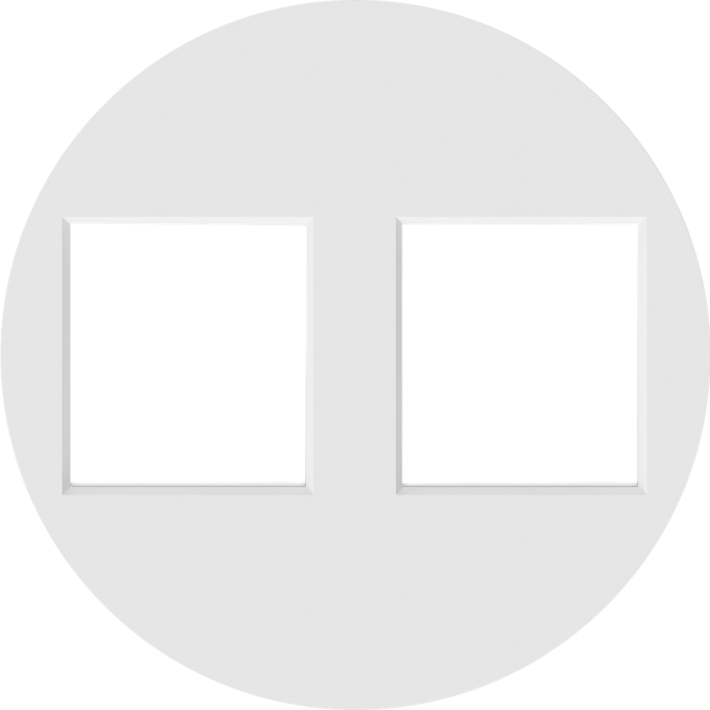 Накладка 2-я для розеток RJ45, TV, SAT,  матовый белый,  серия D16