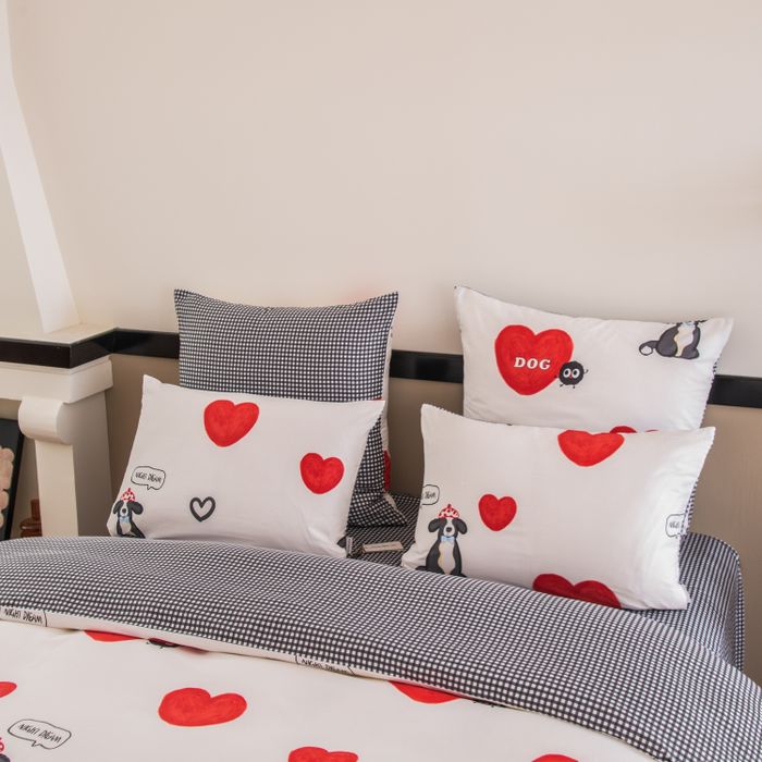 Комплект постельного белья на резинке Делюкс Сатин 100% хлопок «Собачьи сны»