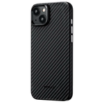 Чехол из арамидного волокна с поддержкой MagSafe PITAKA MagEZ Case Pro 4 1500D для iPhone 15 Plus, Black / Grey Twill (Cаржевое переплетение)