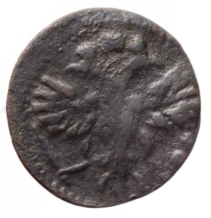 Полушка 1721 без обозначения монетного двора, год цифрами