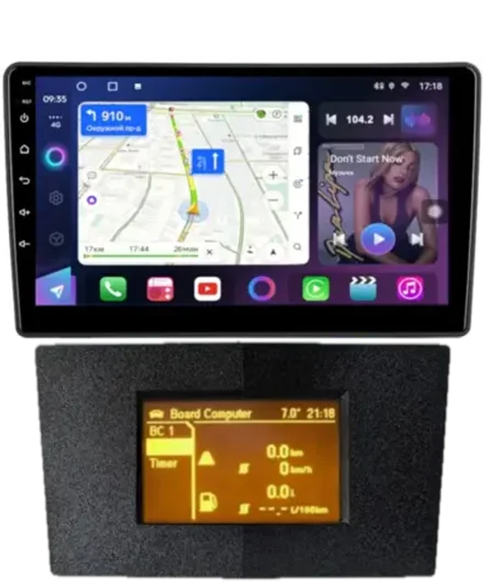 Магнитола для Opel Astra H (перенос БК вниз, черная) - FarCar 7382B монитор 9" QLED на Android 13, 8-ядер, CarPlay, 4G SIM-слот