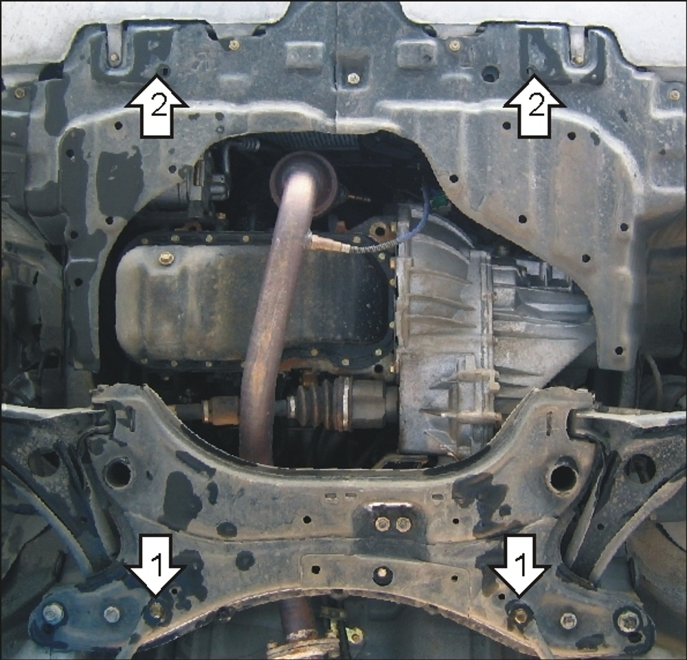 Защита картера Двигателя, КПП. 2 мм, Сталь. для Geely MK-2 2008-2014, Geely MK 2008-2014 MOTODOR.04202