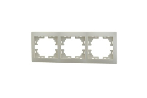 Рамка 3-ая LEZARD Мира горизонтальная б/вставок крем