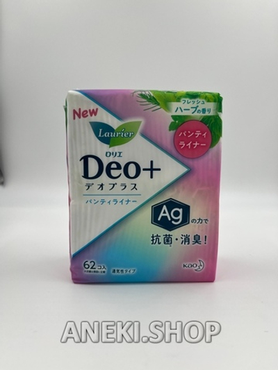 Прокладки ежедневные гигиенические с дезодорирующим эффектом и ионами серебра с ароматом луговых трав 62 шт. KAO