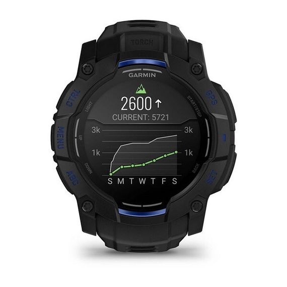 Умные часы Garmin Instinct 3 Amoled 50 mm Black with Black/Bolt Blue Band (010-03020-03)