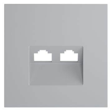 Накладка для розетки компьютерной двойной RJ45+RJ45 кат.6, S70 (серый)