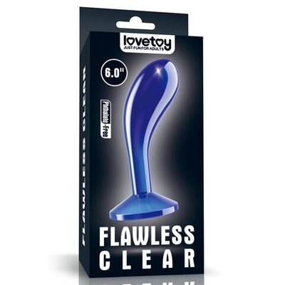 Синяя анальная втулка Flawless Clear Prostate Plug 6.0 - 15 см. (Цвет: синий)