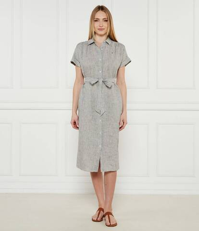 Льняное платье с ремешком Tommy Hilfiger - черный(WW0WW44653)