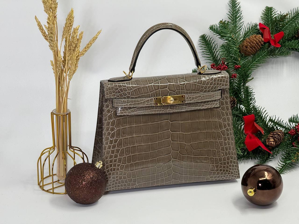 Сумка Hermes из кожи крокодила 28 см